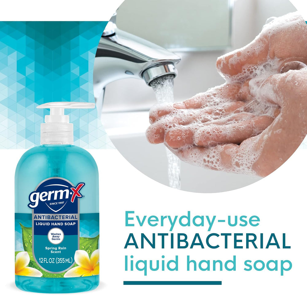 Germ-X foamy lather on hands demonstrating moisturizing and cleansing benefit