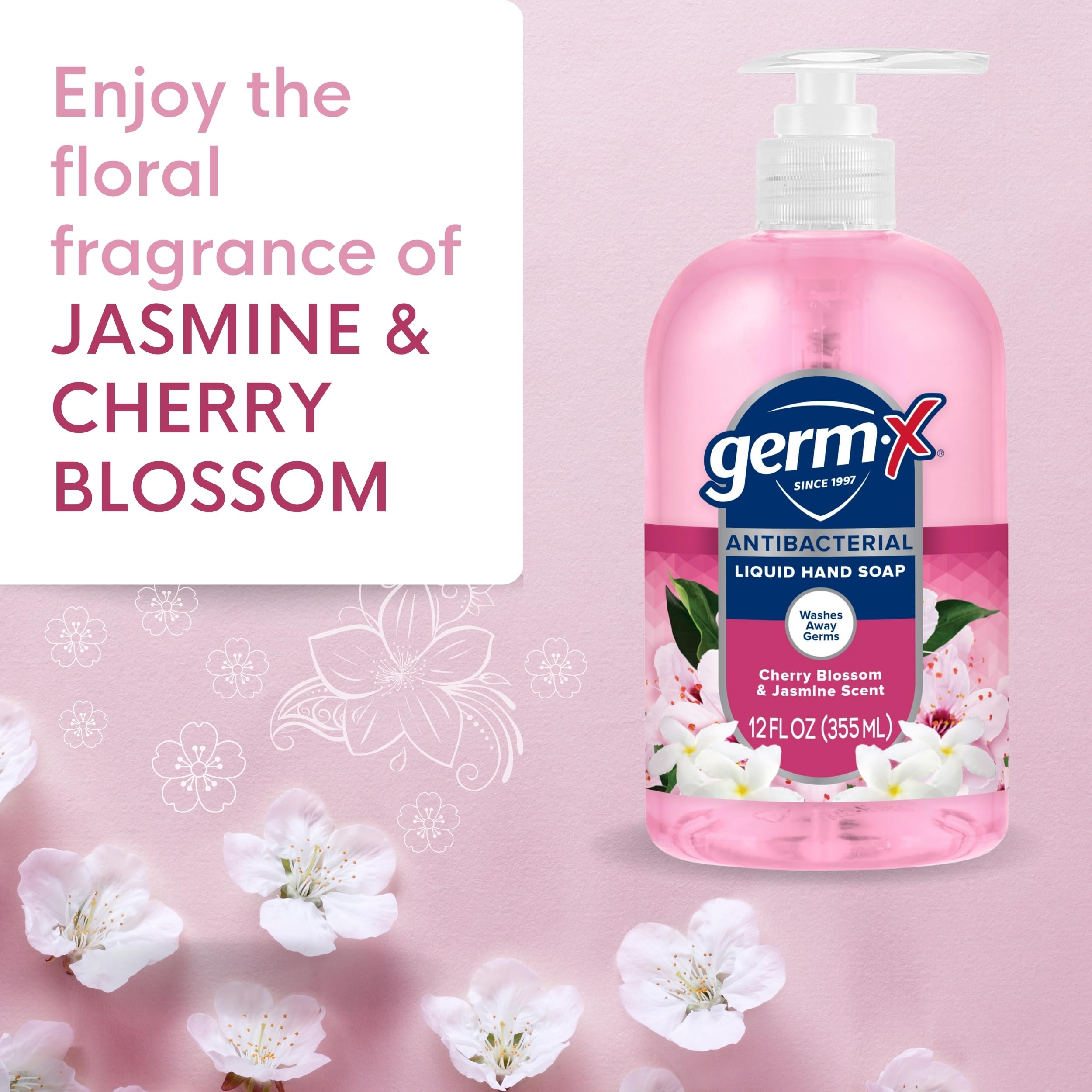 Germ-X soap texture lather close-up showing moisturized, cleansing foam