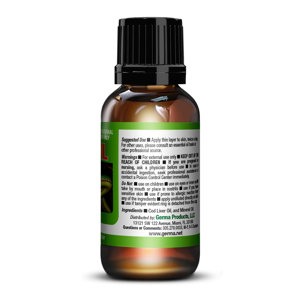 Hand holding Germa bottle to show portable size and easy application