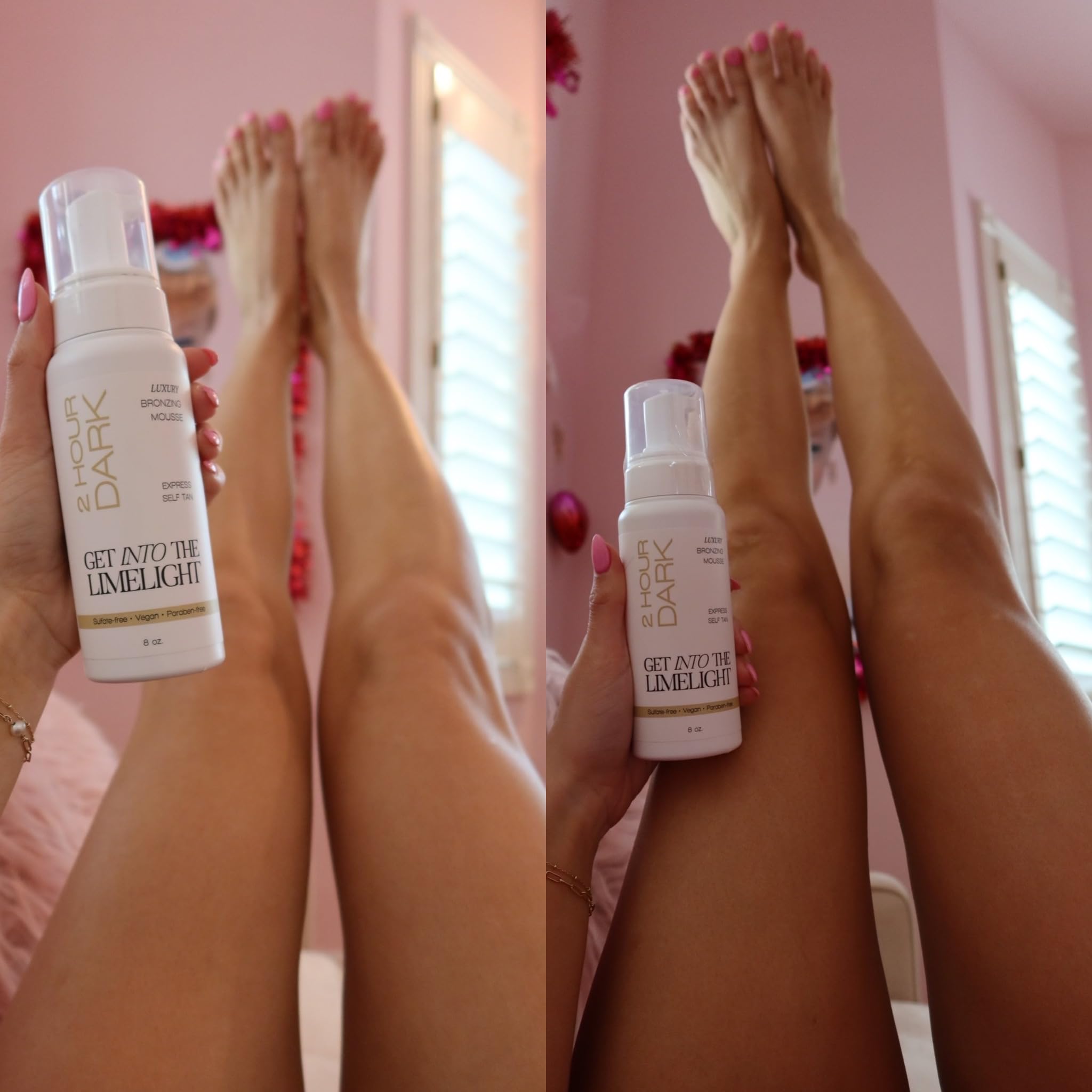 Get Into The Limelight 8 oz bottle held to show scale and travel convenience