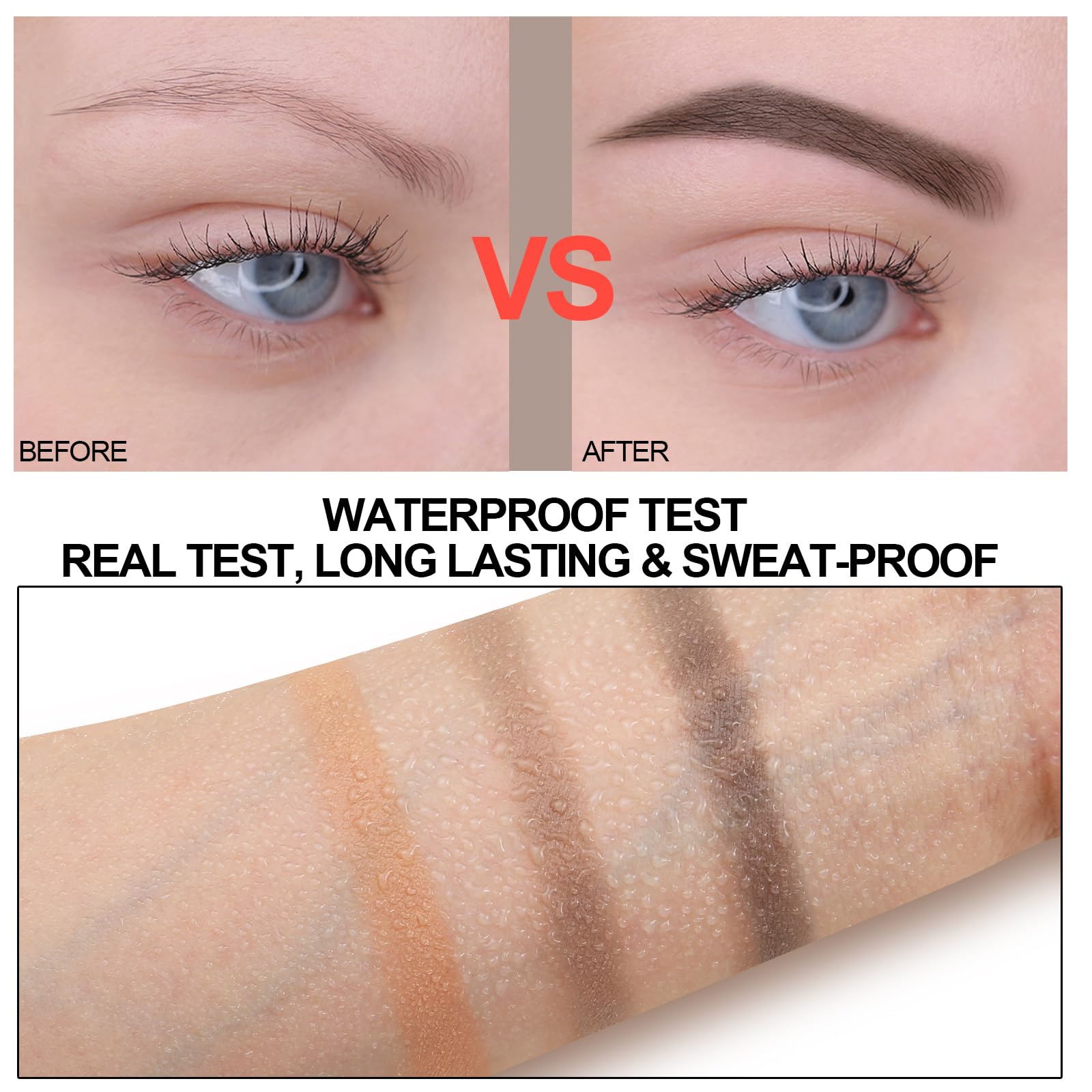 GEUUFEA angled brush and spoolie close-up demonstrating precise shaping and blending