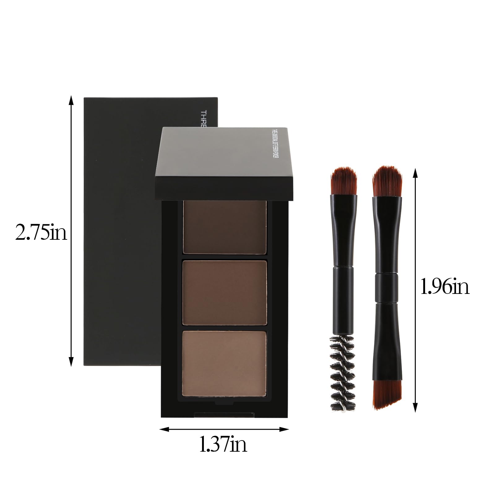 GEUUFEA model applying powder showing natural-looking brow benefit