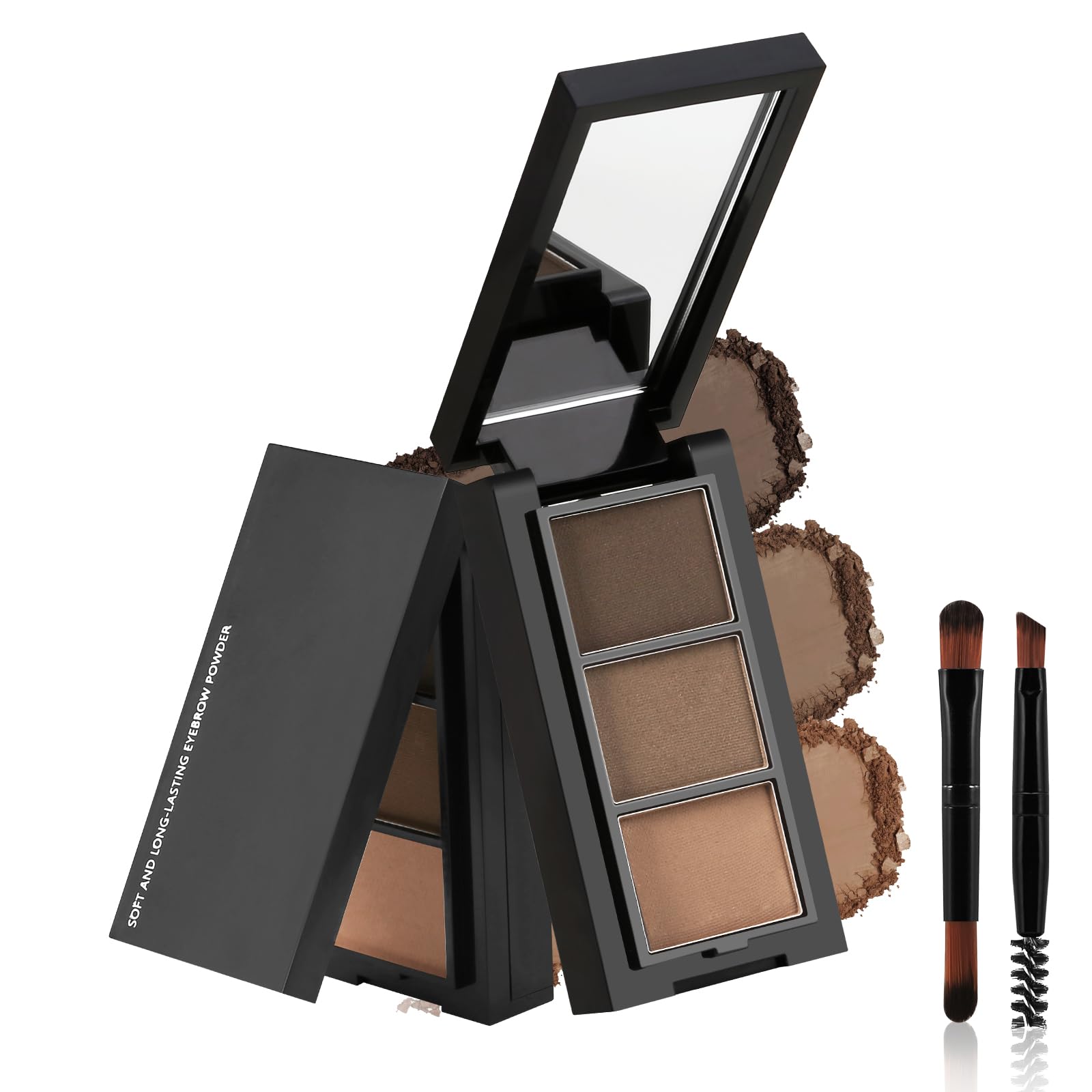 GEUUFEA front view of closed brow palette showing compact design and portability