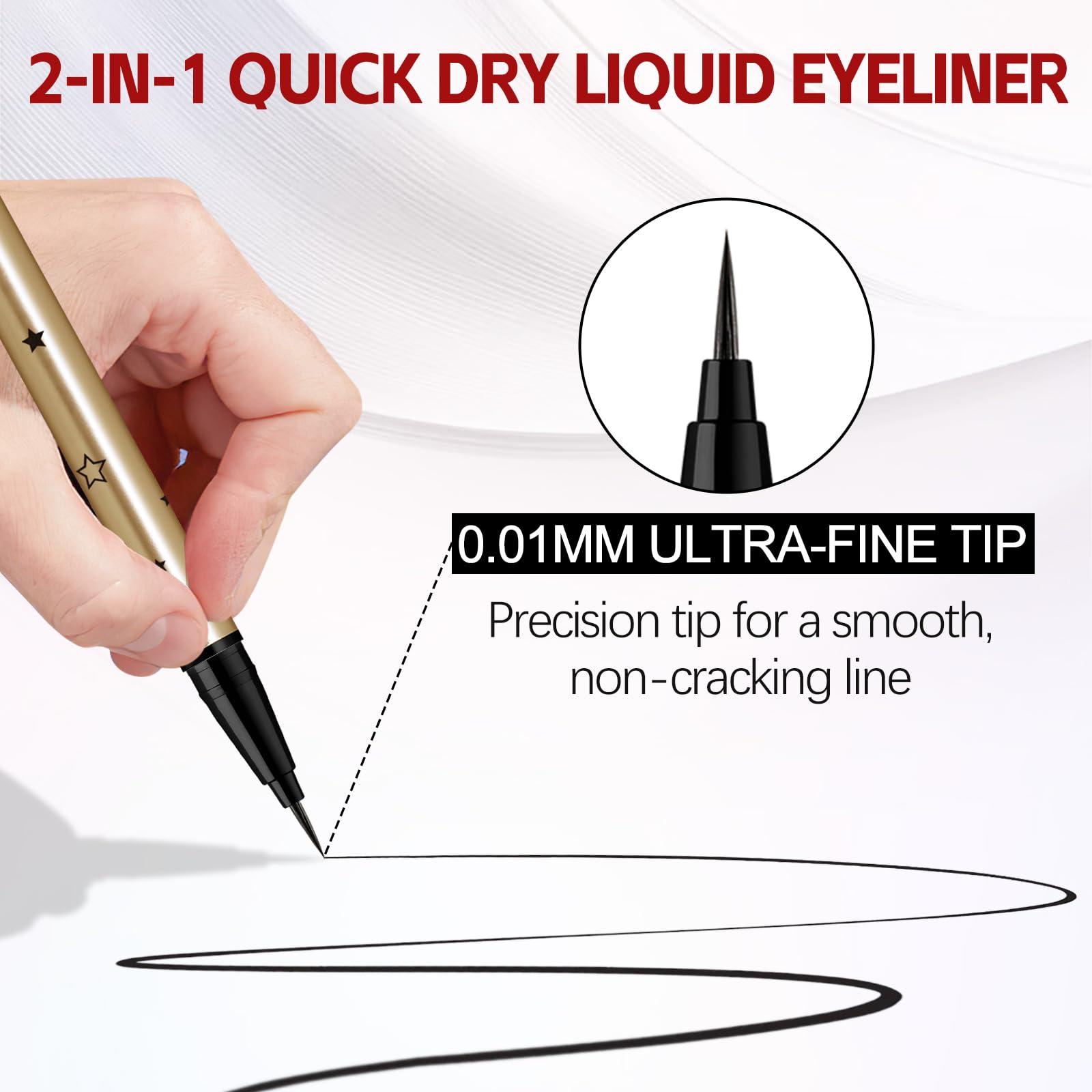 GEUUFEA in-use application pressing stamp on lower lash line for quick results
