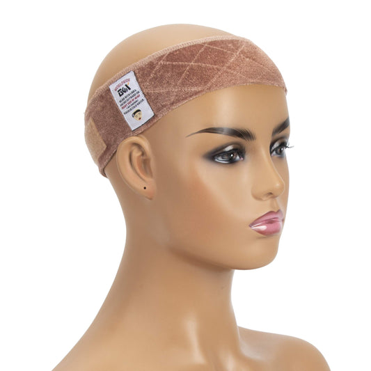 GEXWORLDWIDE front view tan wig grip band showing low-profile fit and secure hold