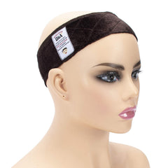 GEXWORLDWIDE front view of brown wig grip band showing sleek profile and secure fit