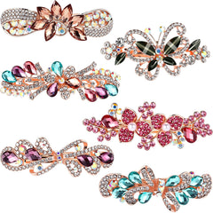 Geyoga front view of six bright-style barrettes showing variety and styling options