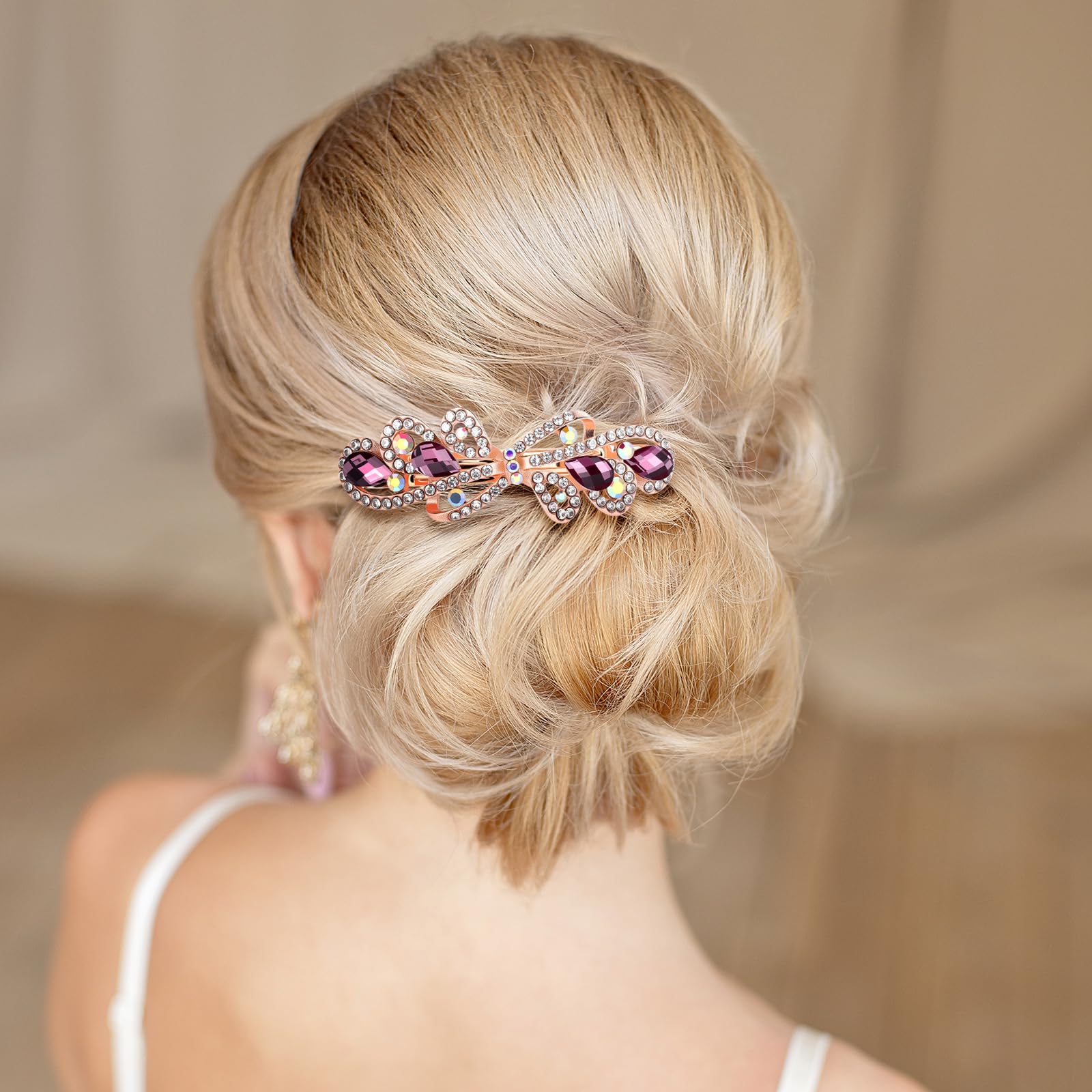 Geyoga barrette securing half-up hairstyle adding instant polish and hold