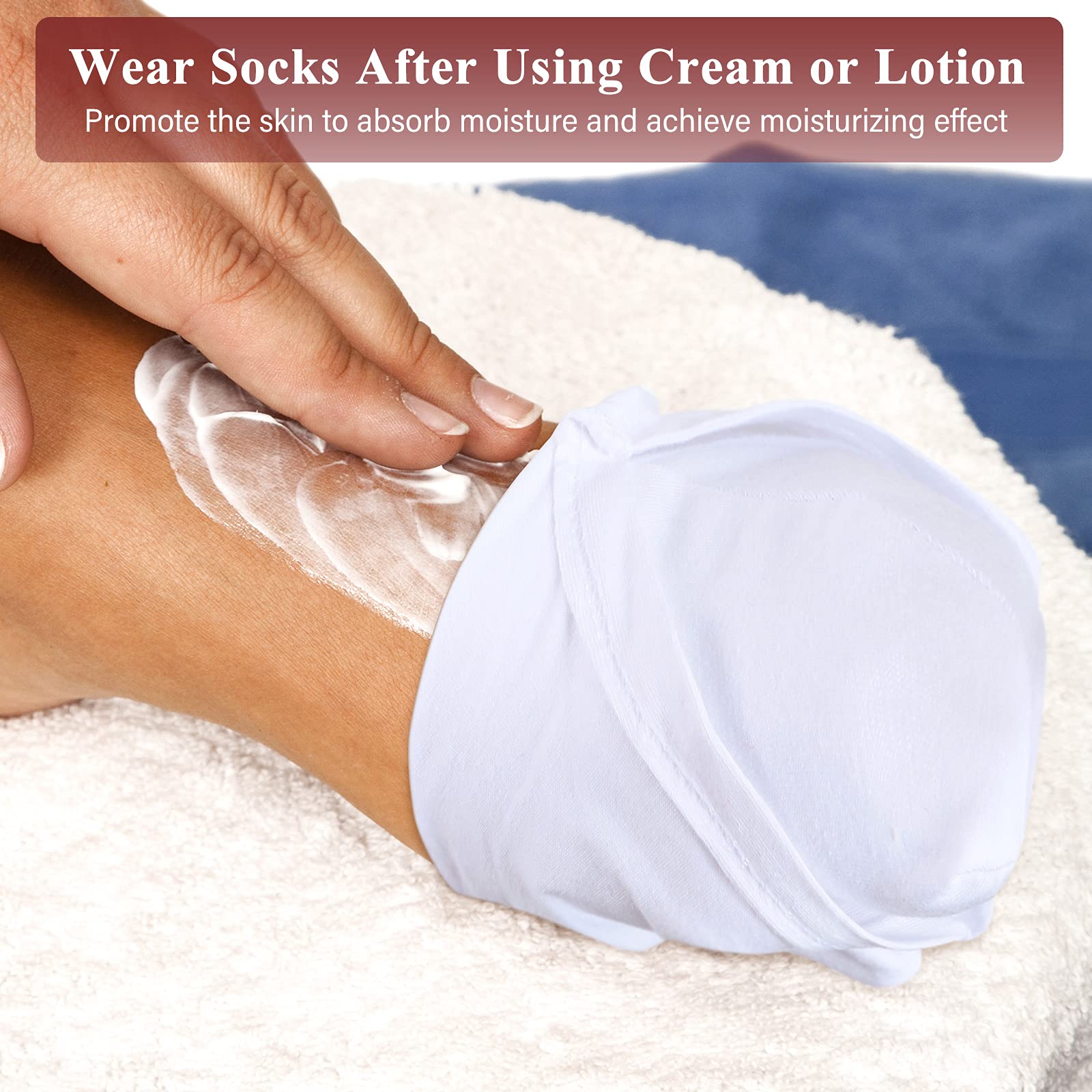 Geyoga socks beside lotion showing improved cream absorption