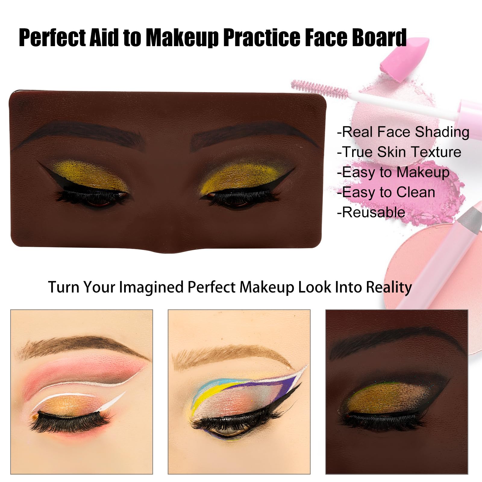 GFPGYQ mannequin with 5D lashes attached demonstrating lash application benefit