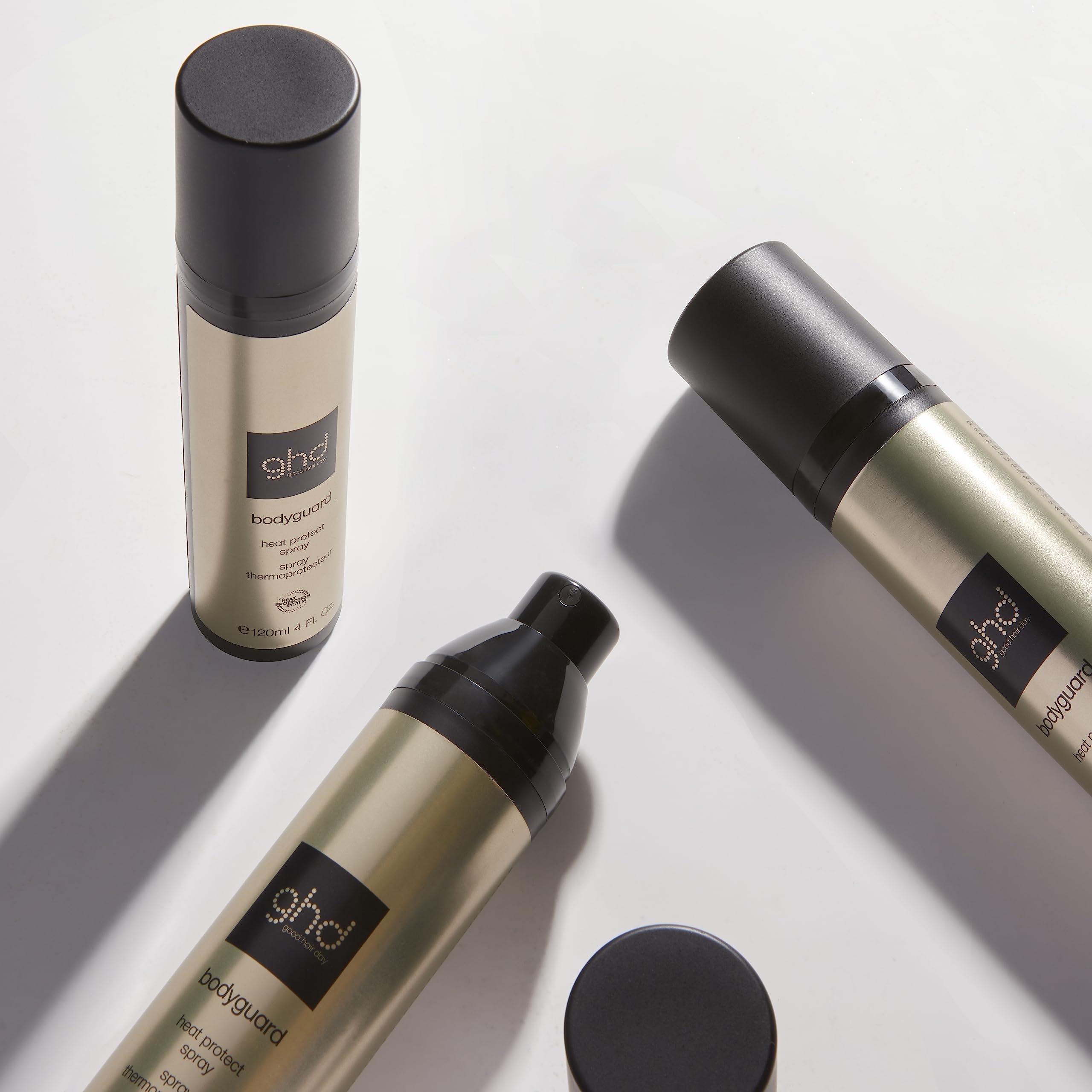 ghd Bodyguard being sprayed before flatiron for smoother styling