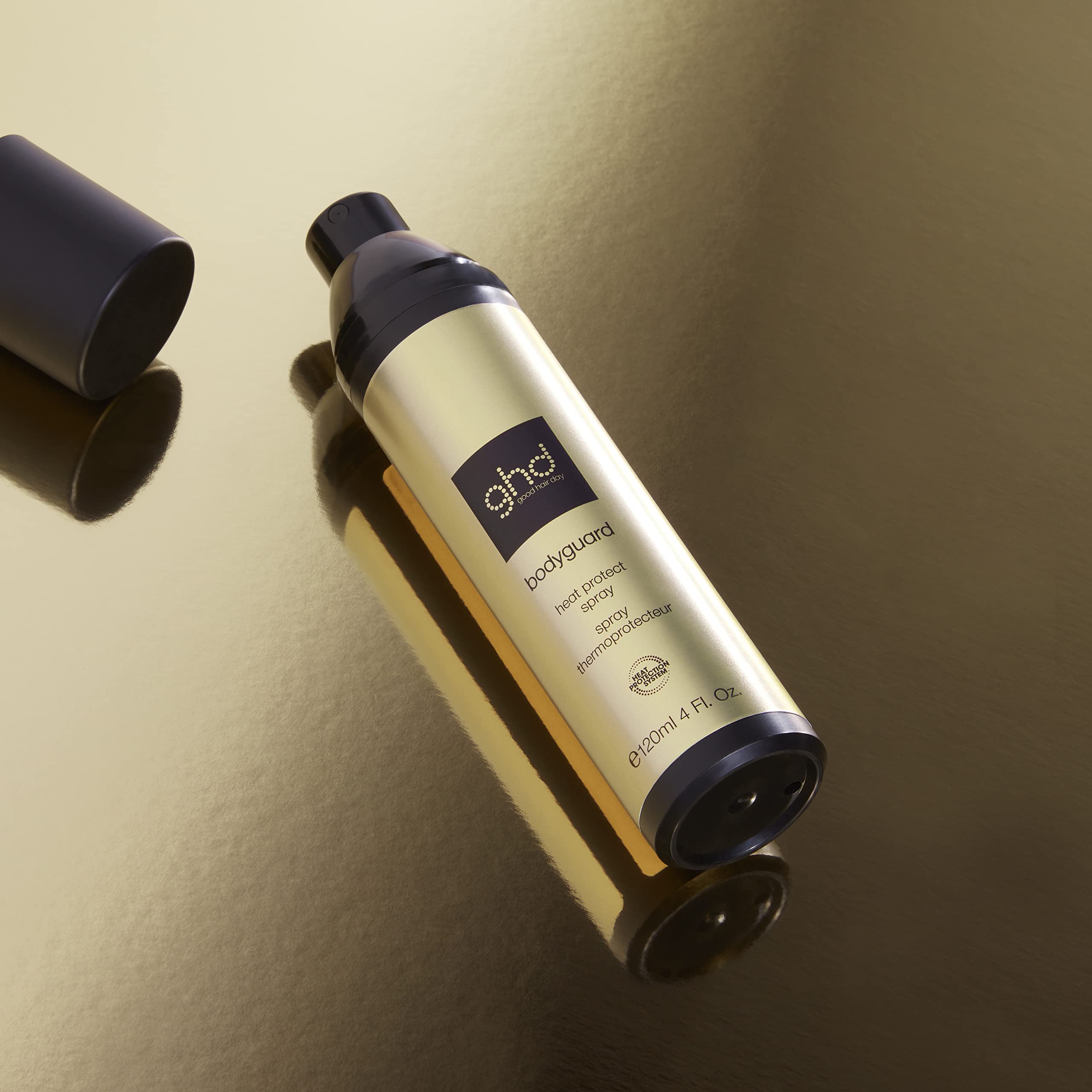 ghd Bodyguard next to ruler showing 1.7 fl oz travel-friendly size