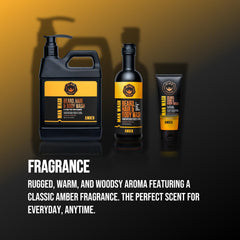 GIBS amber in-shower use with hand pouring wash showing easy multiuse