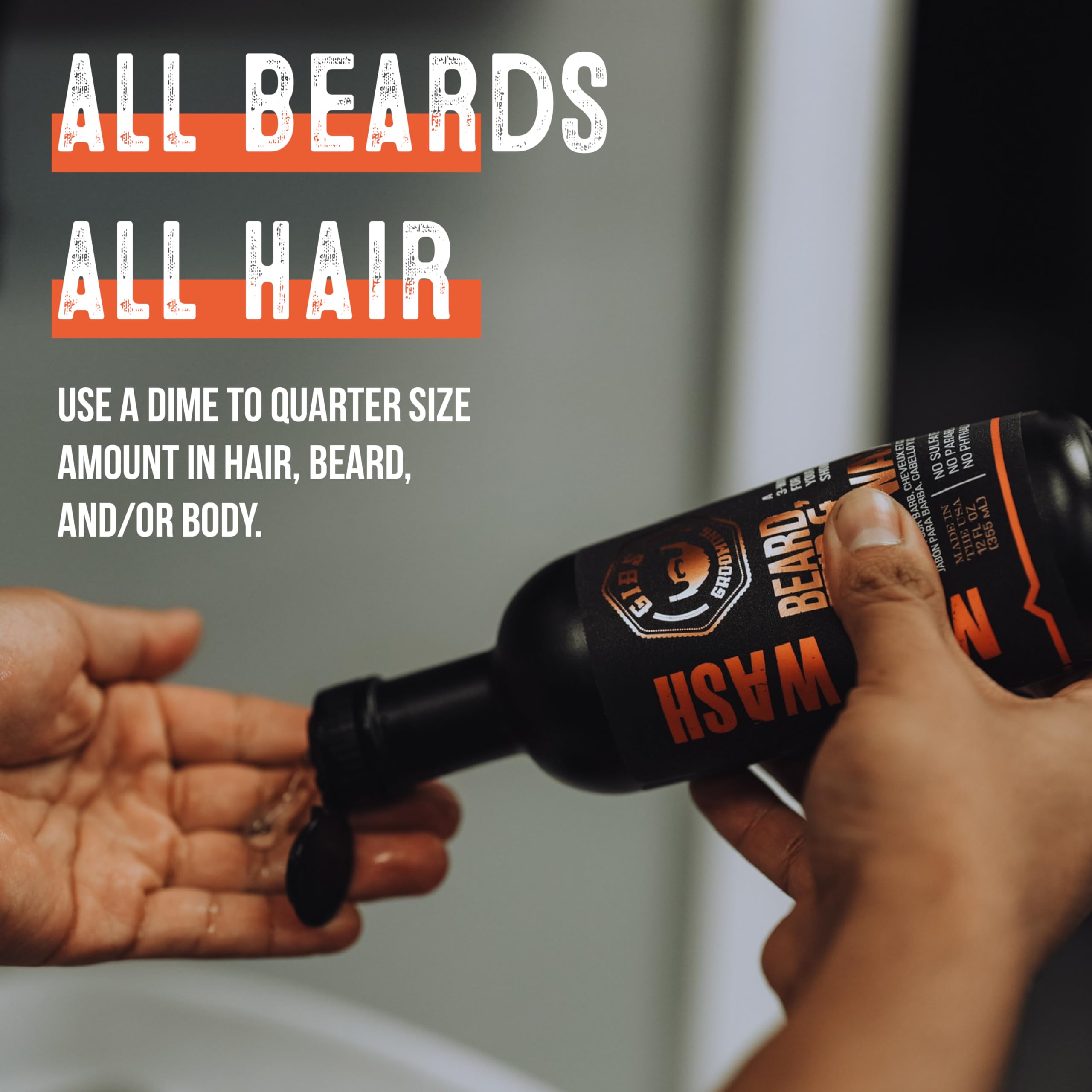 GIBS beard application demonstrating easy grooming and hydration