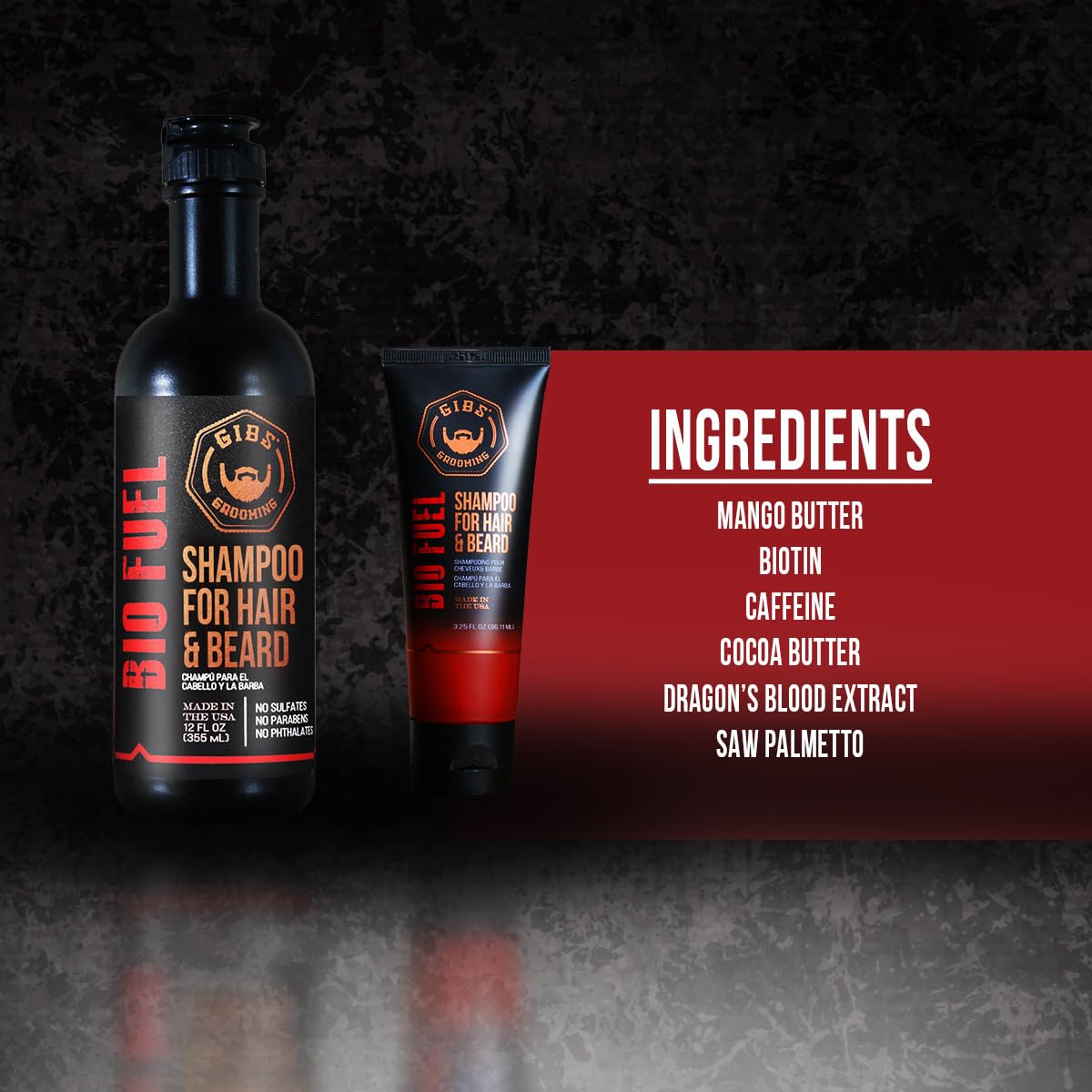 GIBS Bio Fuel back label details and ingredient highlights for clarity