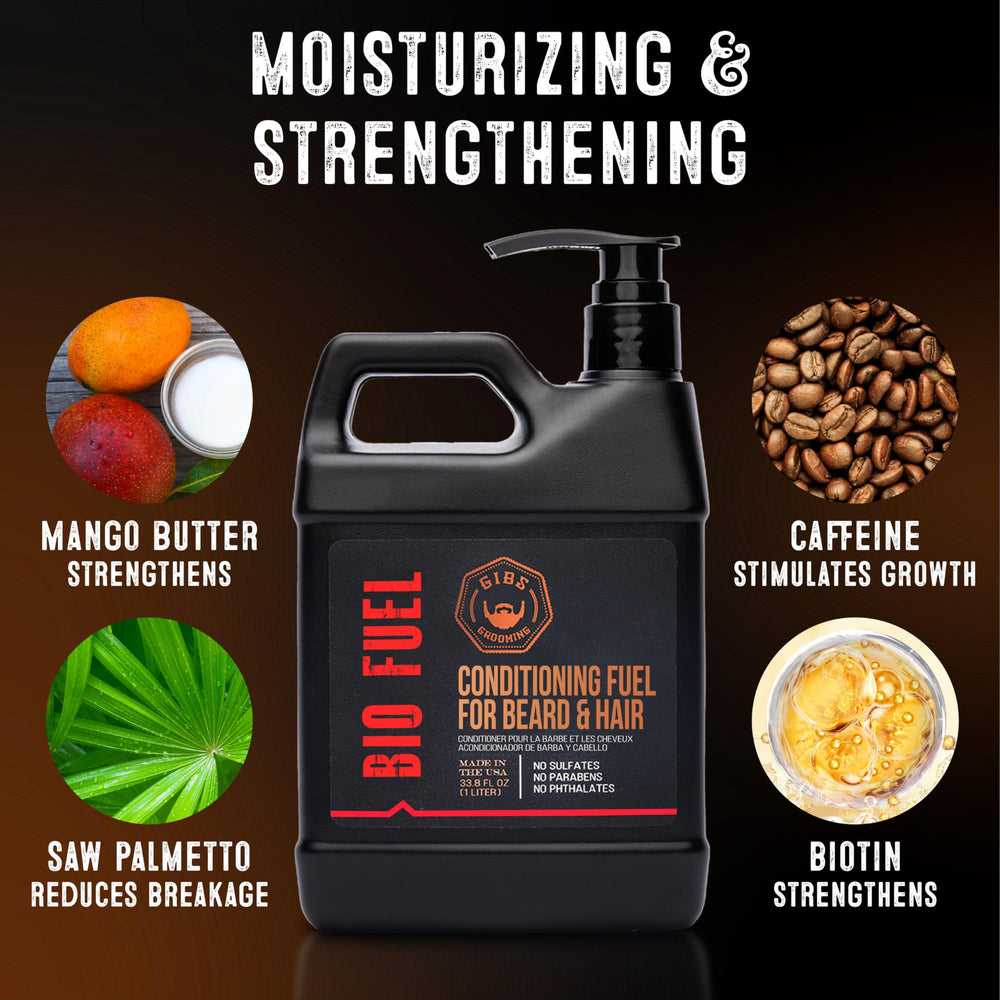 GIBS Bio Fuel applied to beard showing softened, more manageable facial hair