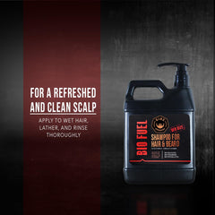 GIBS shampoo applied in shower to cleanse hair and beard effectively