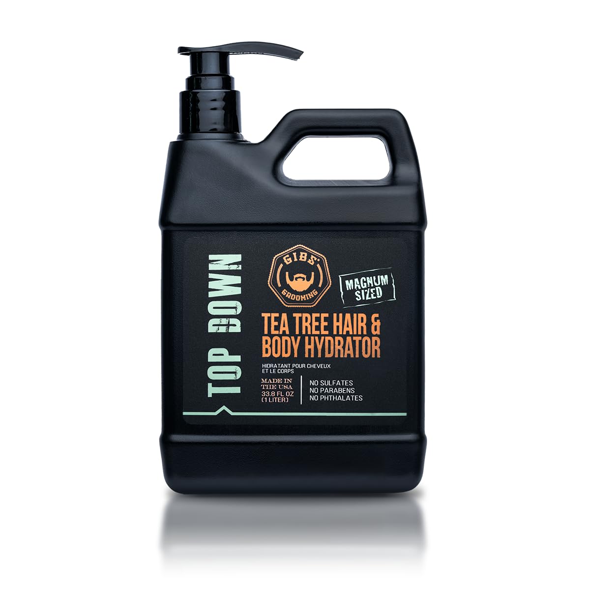 GIBS front bottle view showing label and product size benefit