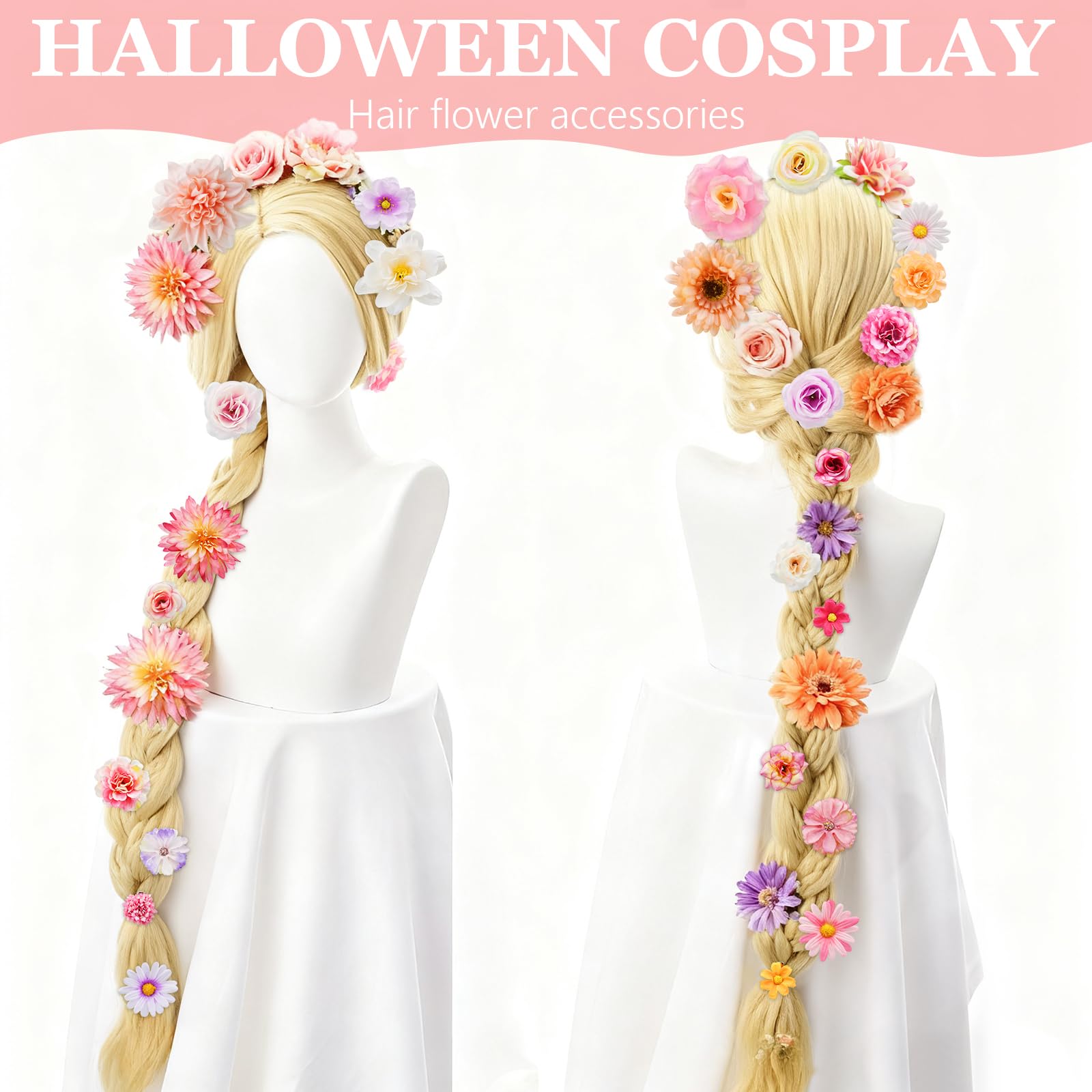 Giesiery floral clips styled for wedding, cohesive bridal look