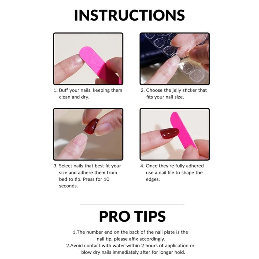 Gifiky in-use manicure with a hand wearing the square nude press-on nails for instant confidence