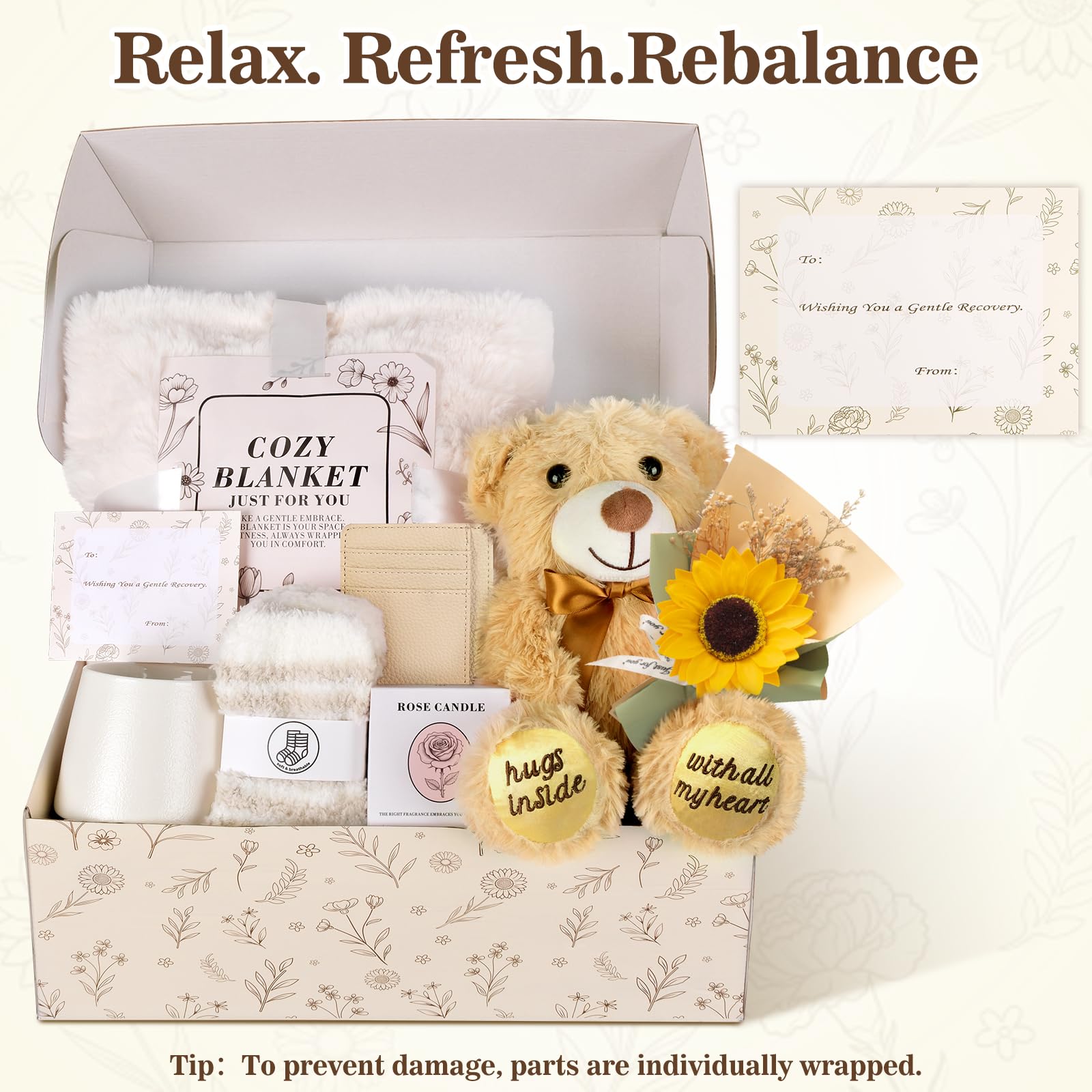 GiftBliss lifestyle bedside setting showing comfort delivered for recovery