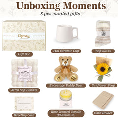GiftBliss teddy and mug detail showing comforting keepsake and uplifting message