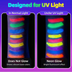 GIFTMISSU color swatches on arm in daylight showing vivid neon visibility