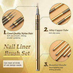 Giifnonnt brushes painting delicate nail art demonstrating clean lines