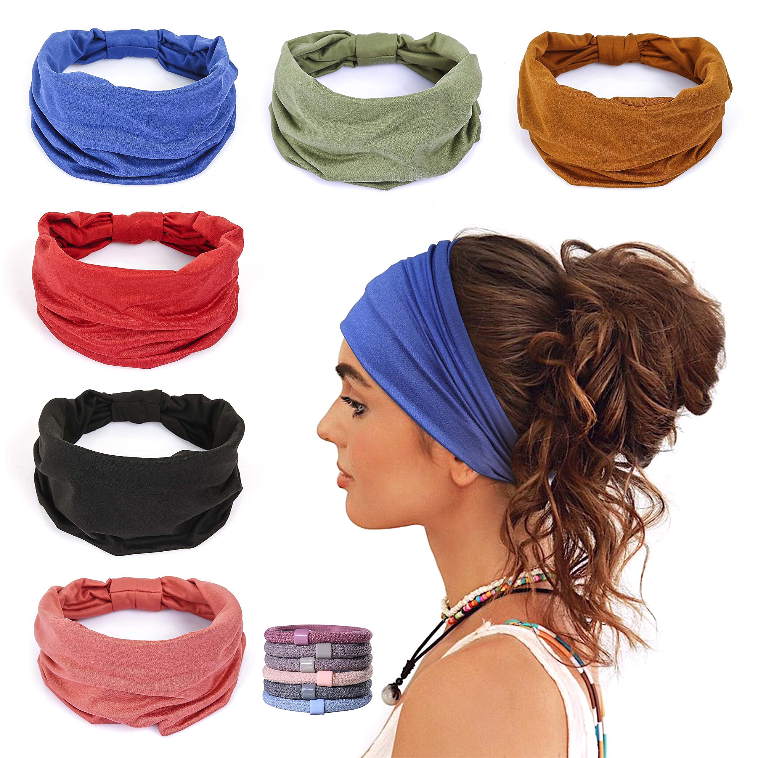 GiLi front view of six-pack headbands showing patterns and packaging, practical set