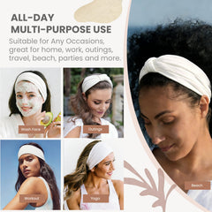 GiLi headband worn by runner keeping sweat and hair off forehead for focus