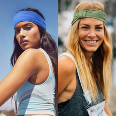 GiLi knotted front detail close-up showing stylish turban look and secure fit