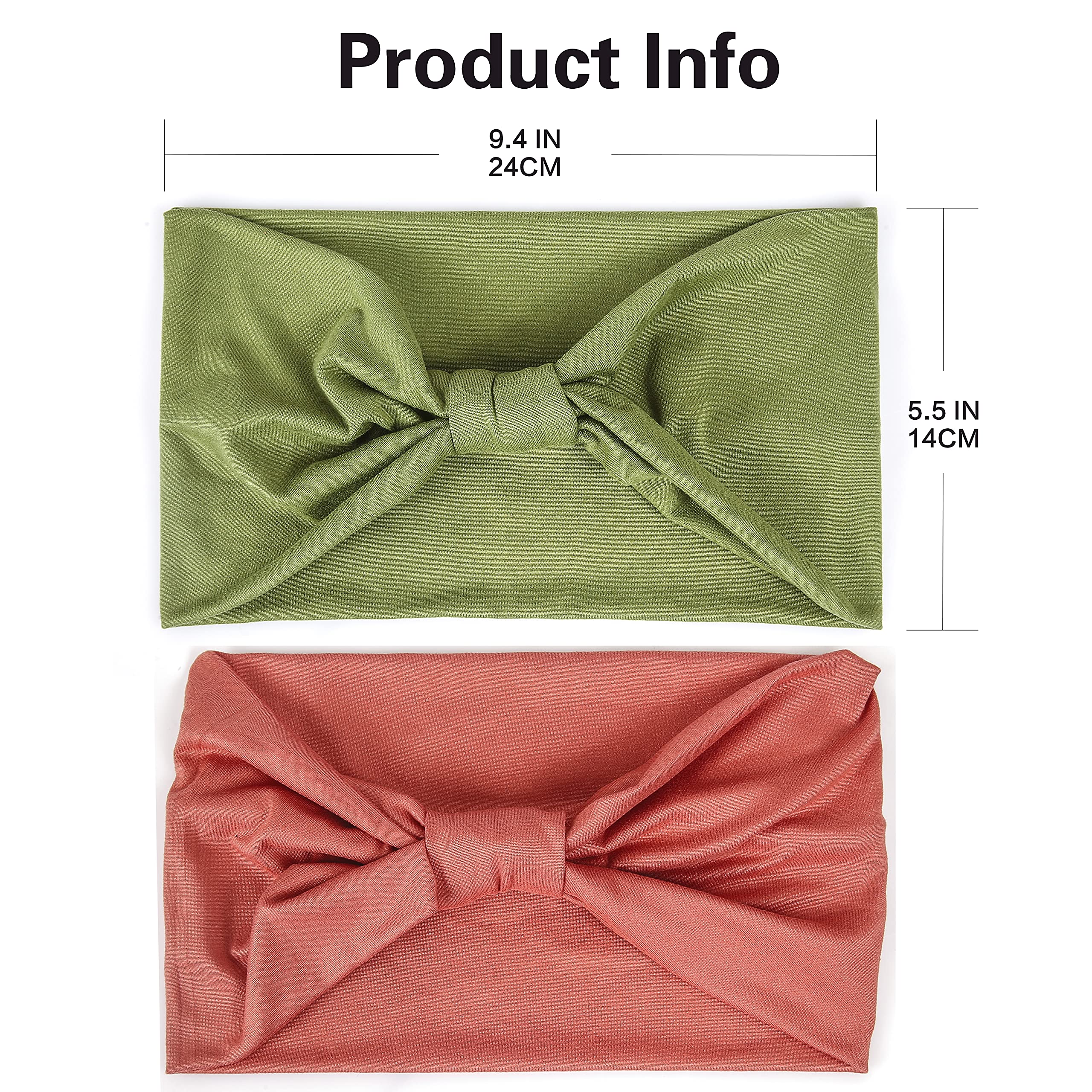 GiLi headband on model showing 5.5-inch width for full hair coverage benefit