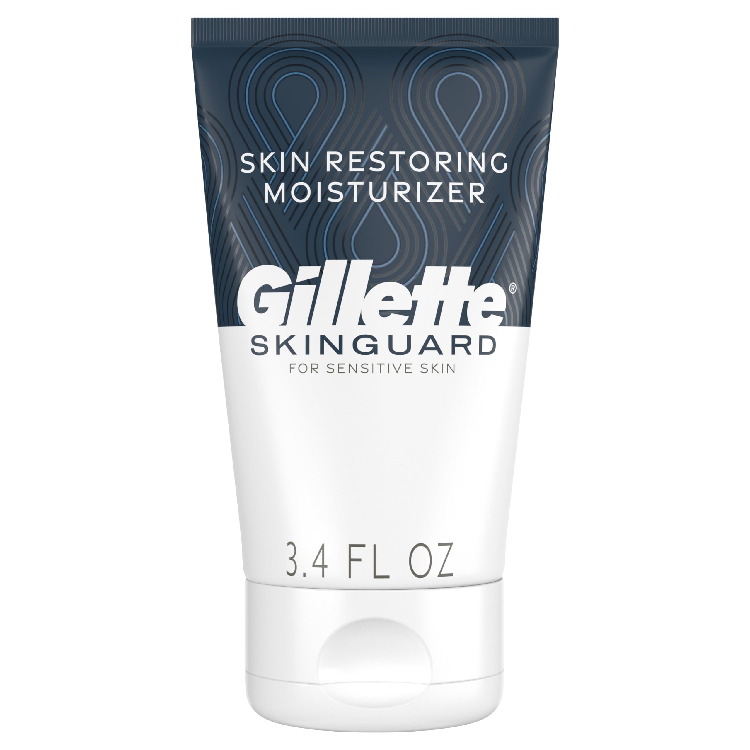 Gillette SkinGuard front packaging showing the moisturizer and size benefits