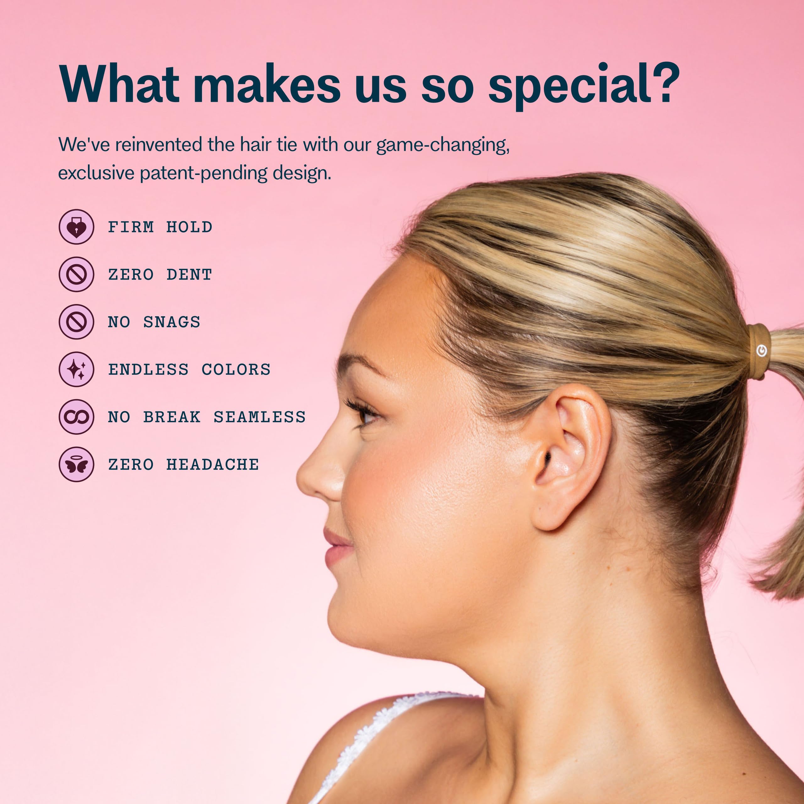 GIMME seamless edge detail showing no metal join for gentler hair protection benefit