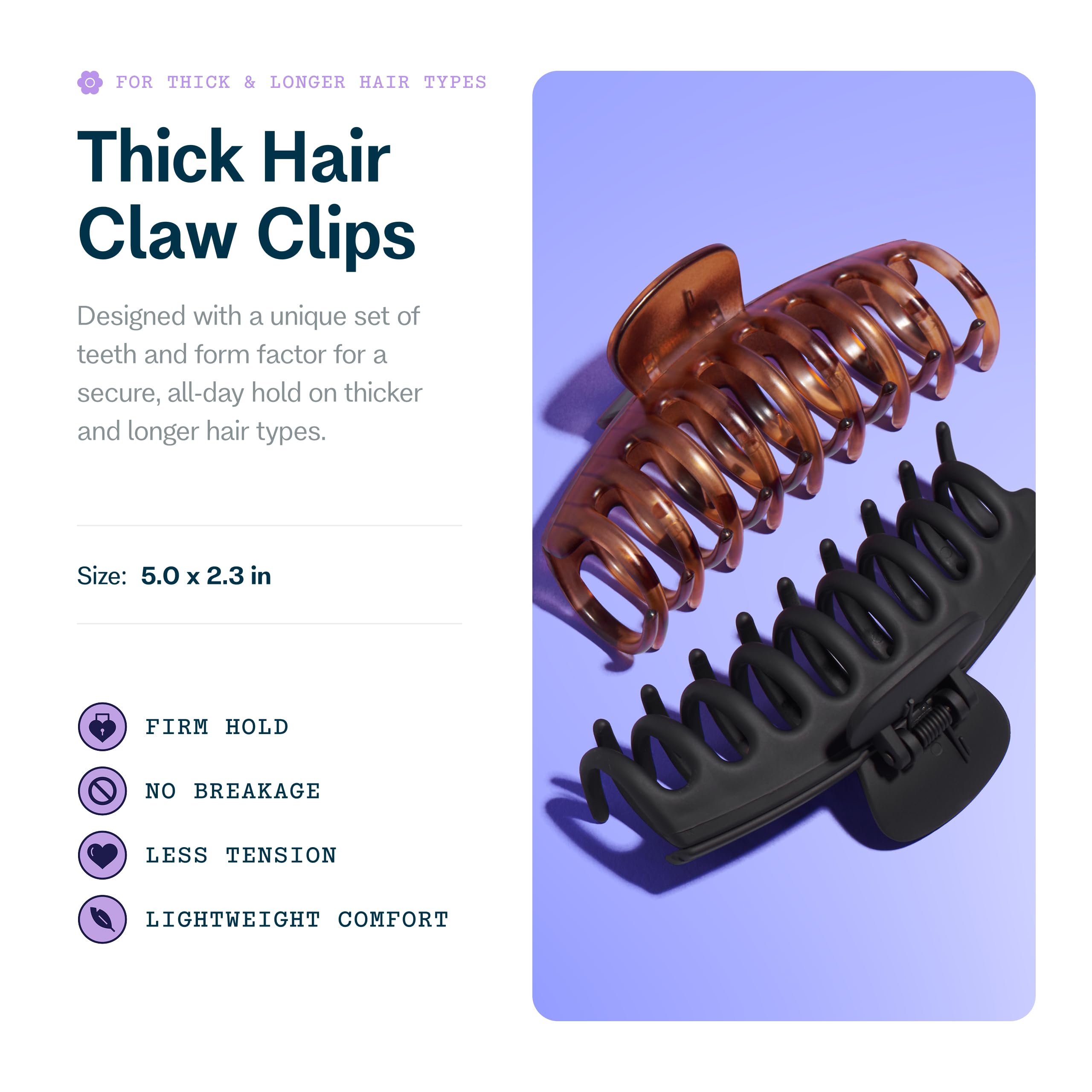 GIMME front view tortoise clip highlighting warm color and versatility