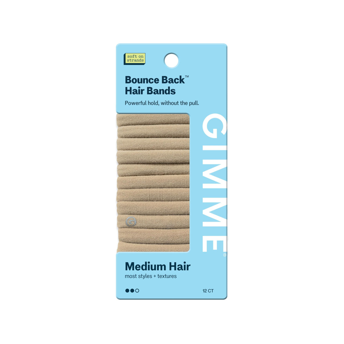 GIMME blonde pack front view showing 12 bands and discreet color benefit