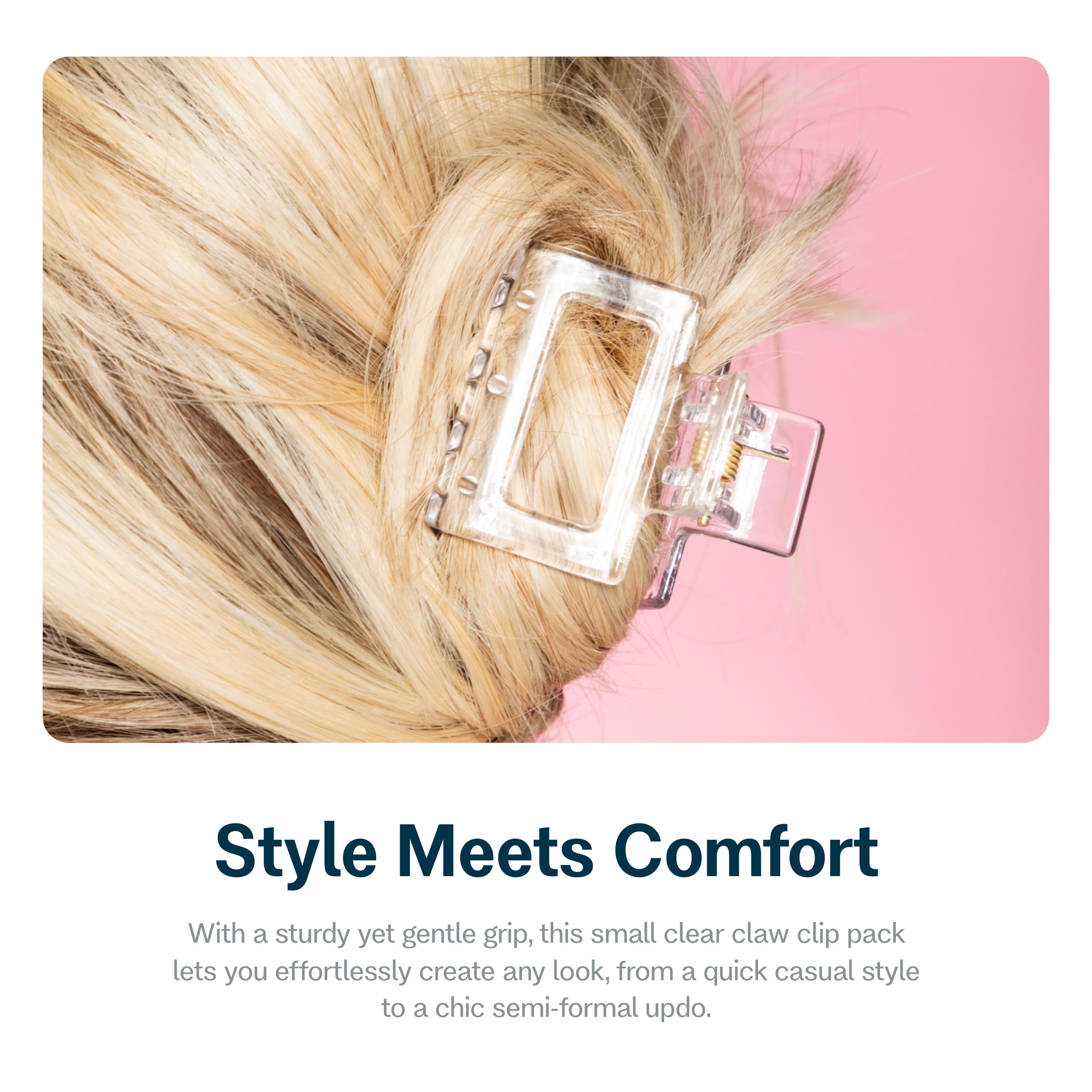 GIMME clip holding a mini bun, secure no-slip styling all day