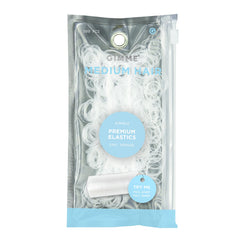 GIMME clear elastics front packaging showing tidy supply and brand