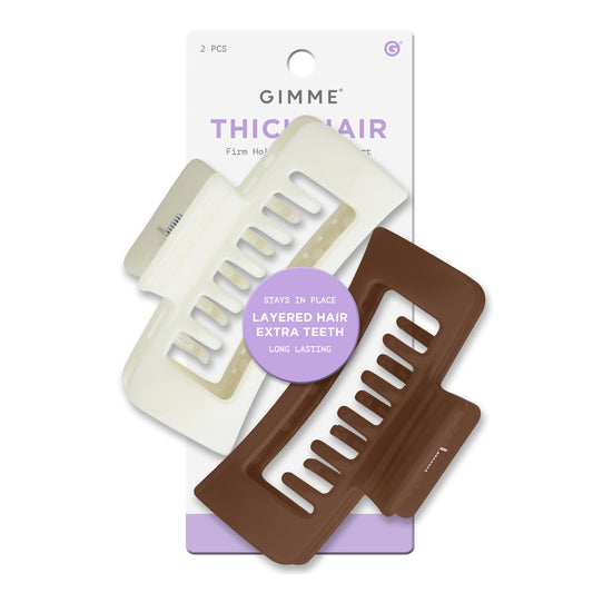 GIMME front view of double-layer claw clip showing secure grip benefit