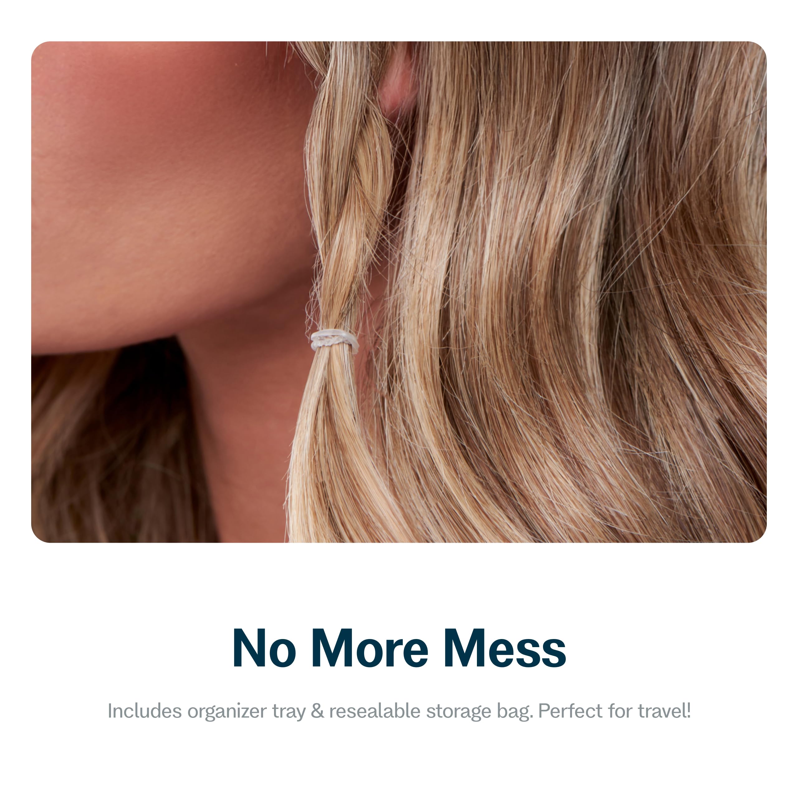GIMME elastic holding ponytail securely demonstrating no-slip benefit