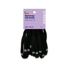 GIMME front pack of ten black seamless hair bands showing value and availability