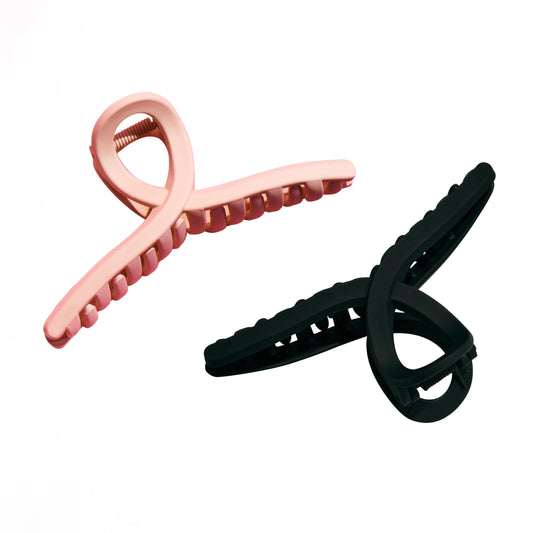 GIMME front view of black and tan clips showing clean design and everyday utility