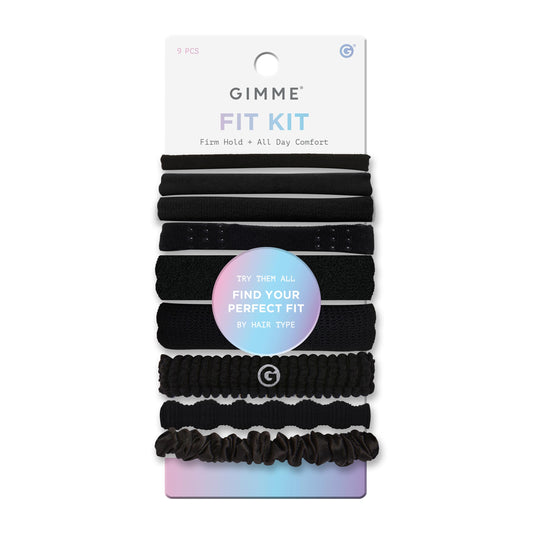 GIMME front packaging showing five black bands and sample kit benefits