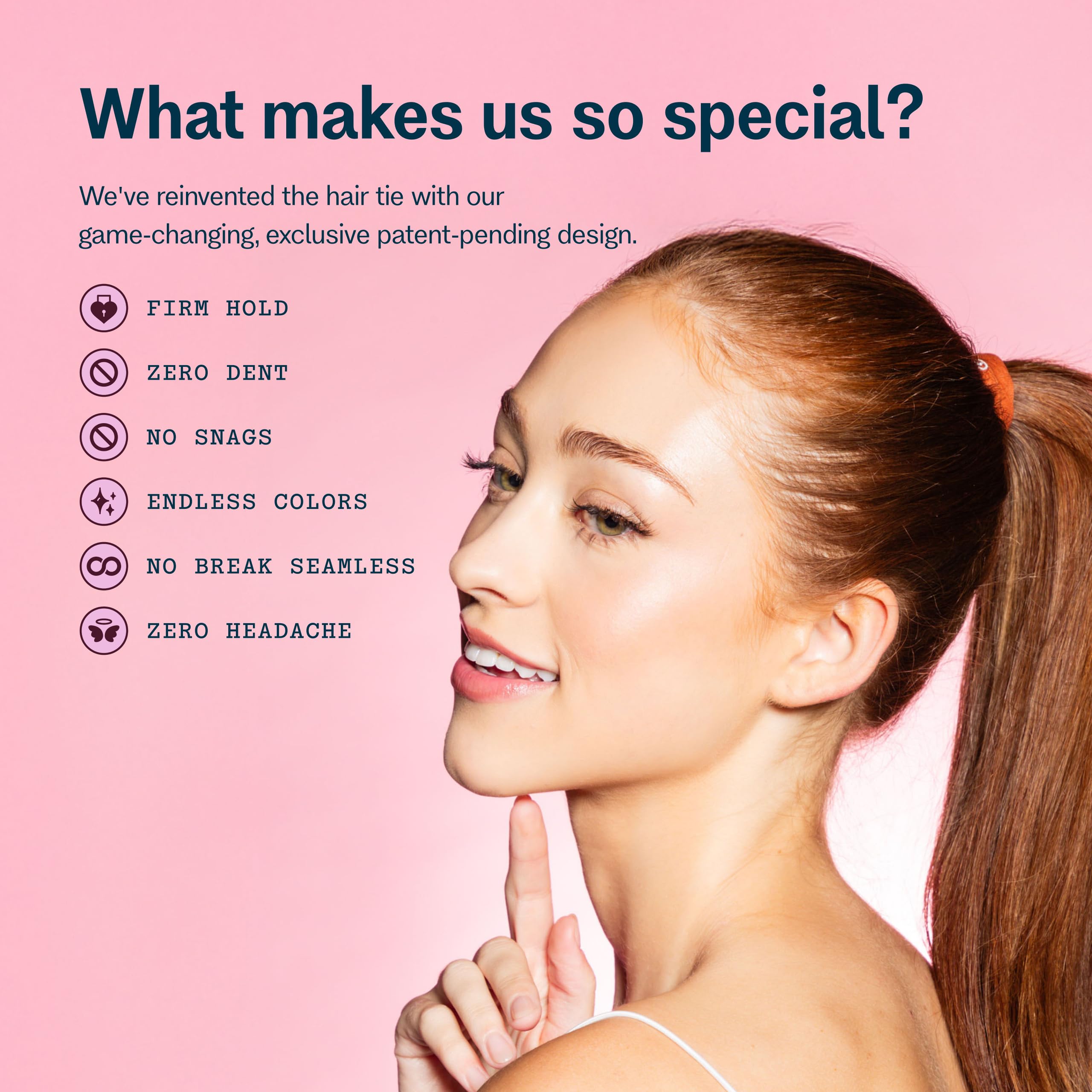 GIMME hair band holding a neat red ponytail, secure without creasing
