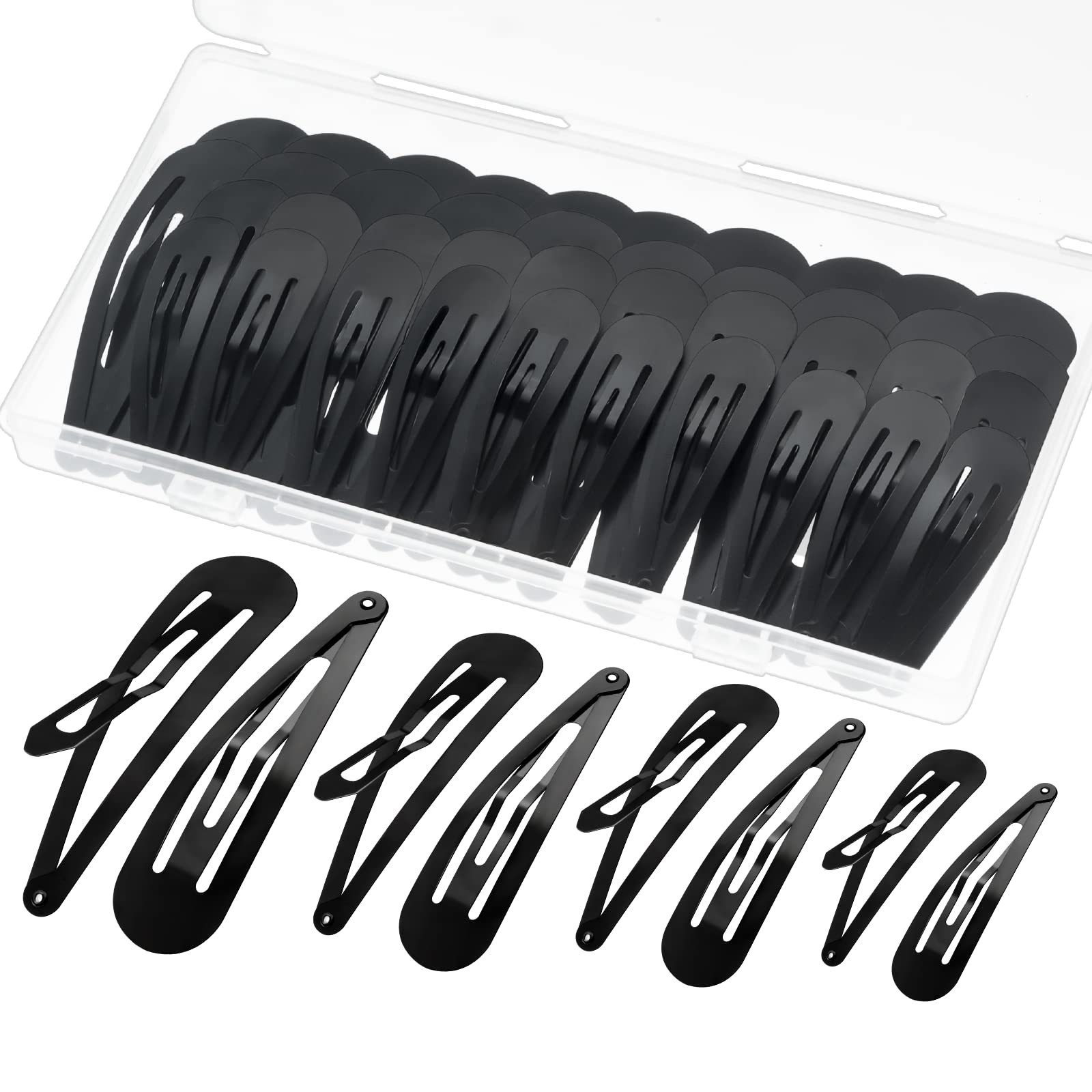 Gingbiss front packaging showing 40 black snap clips and box, keeping accessories organized