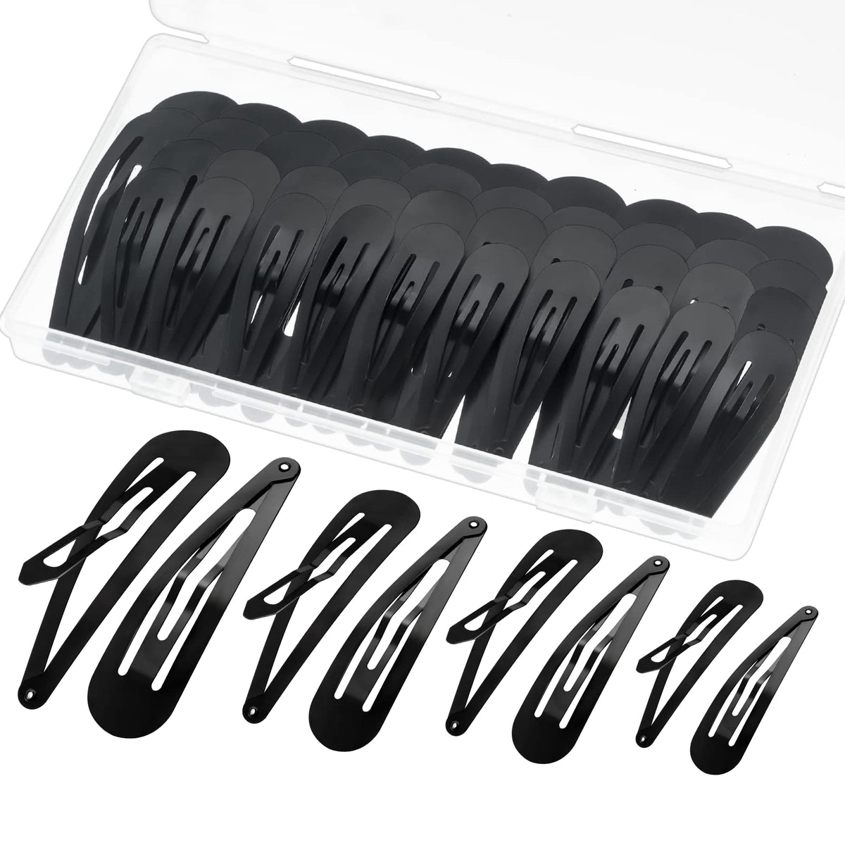Gingbiss front packaging showing 40 black snap clips and box, keeping accessories organized