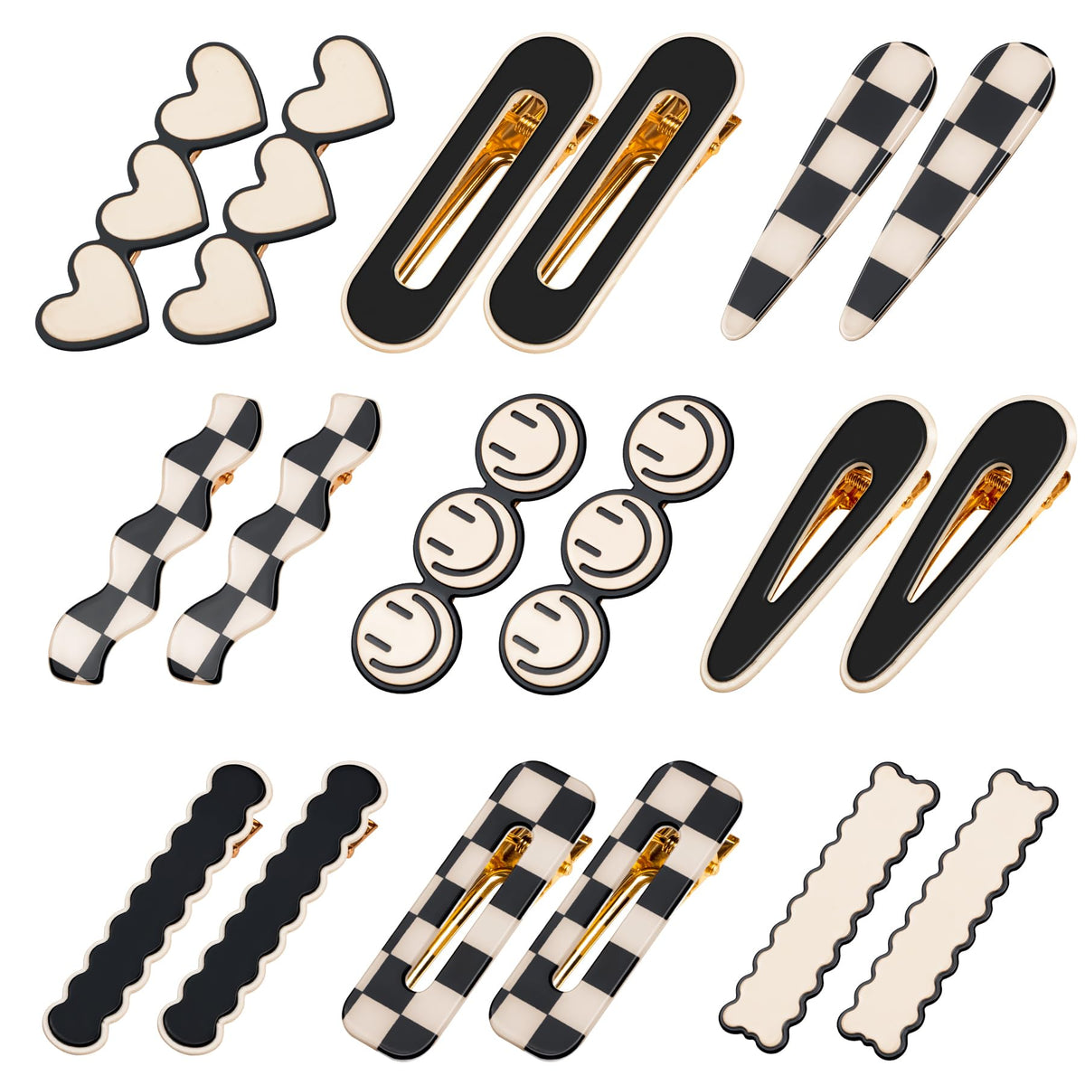 Gingbiss front packaging showing 18 black and white clips and storage box — organized set benefit