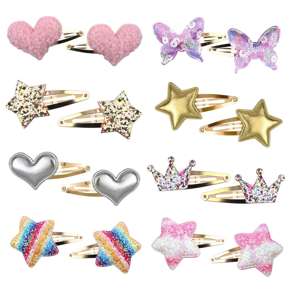 Gingbiss front packaging showing 16 colorful child hair clips adds visual appeal