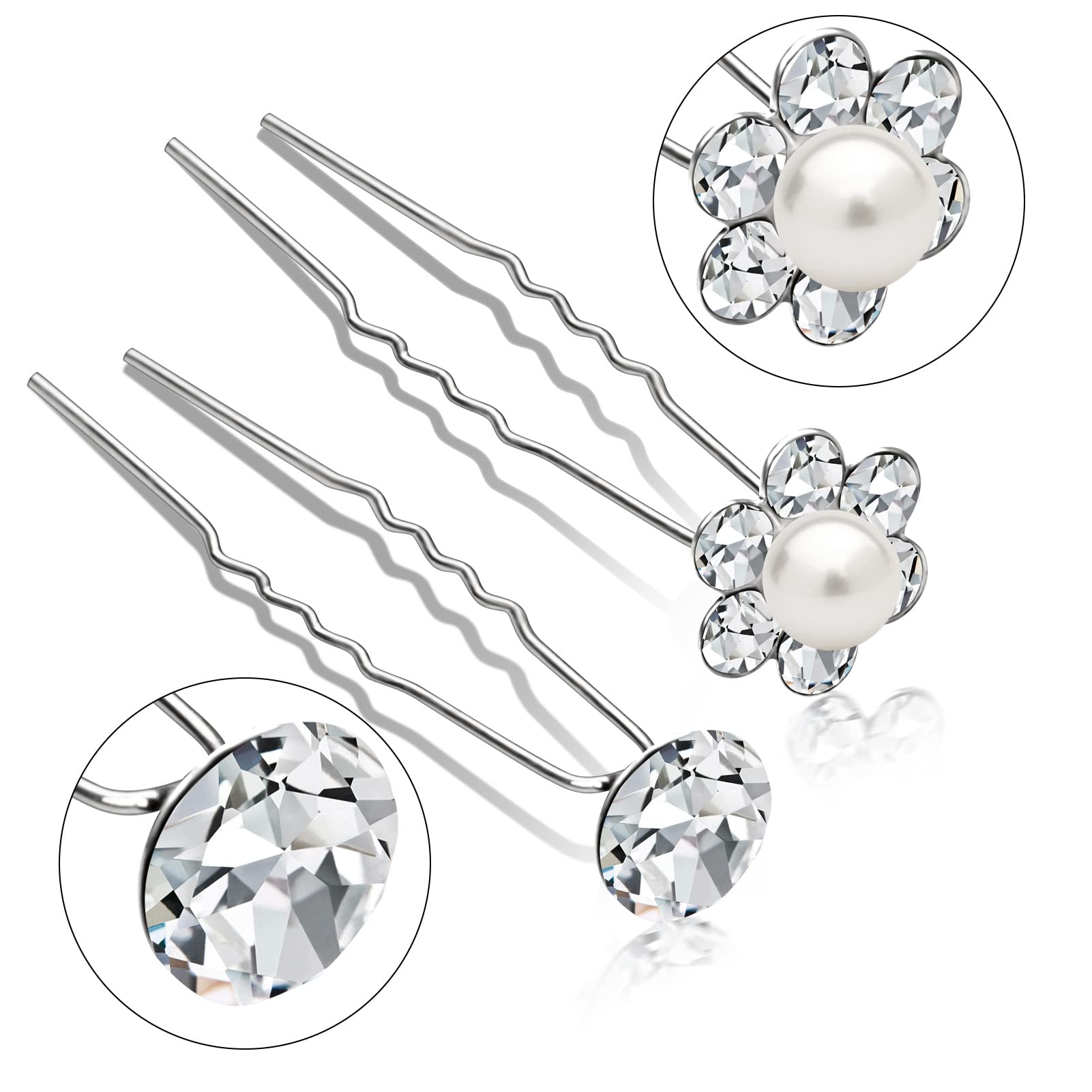 Gingbiss hair pins inserted in a bridal chignon demonstrating secure hold and elegant sparkle