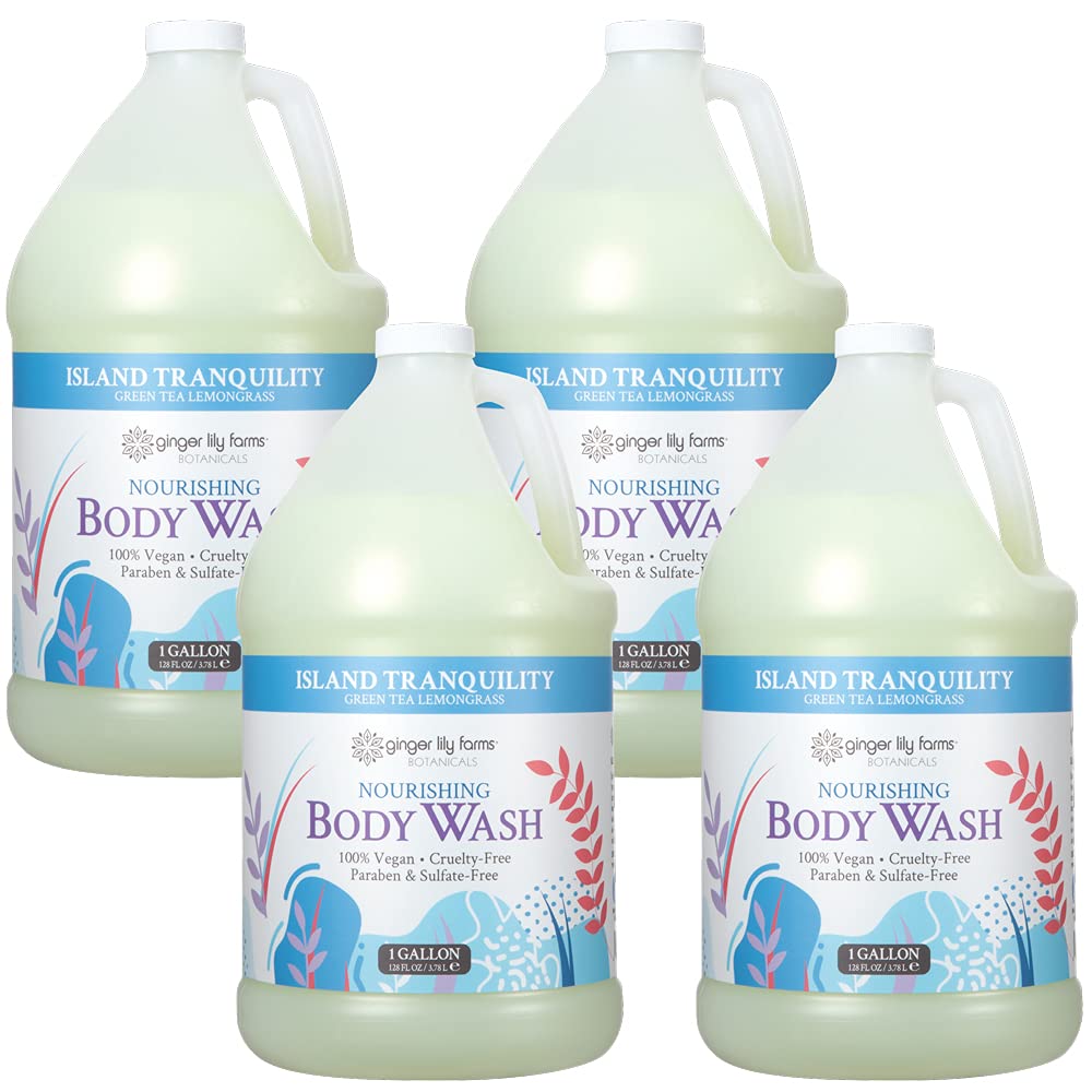 Ginger Lily Farms front view of gallon refill packaging showing branding and size benefit